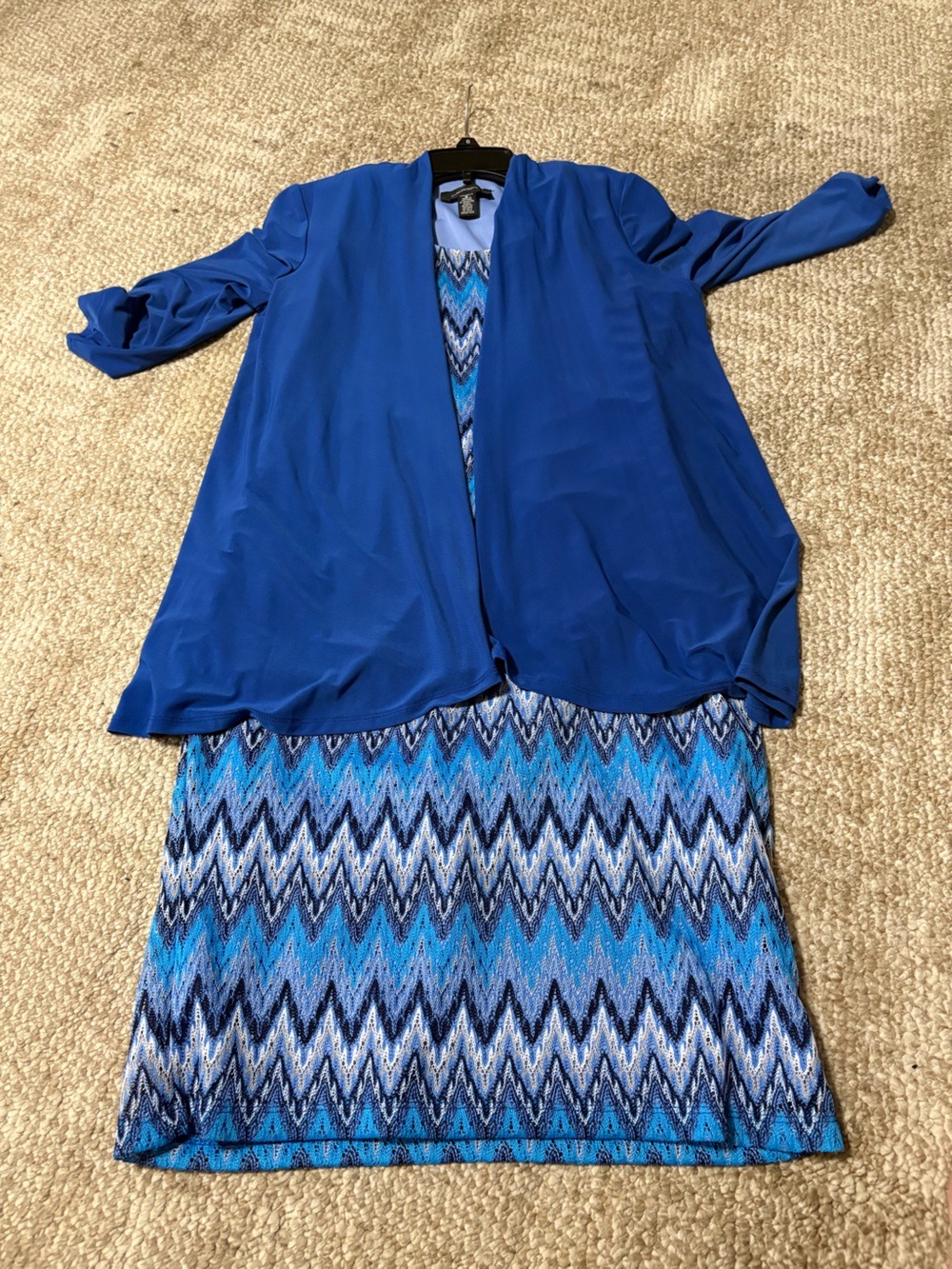 R&M Richards Royal Blue Chevron Knit Top and Shell